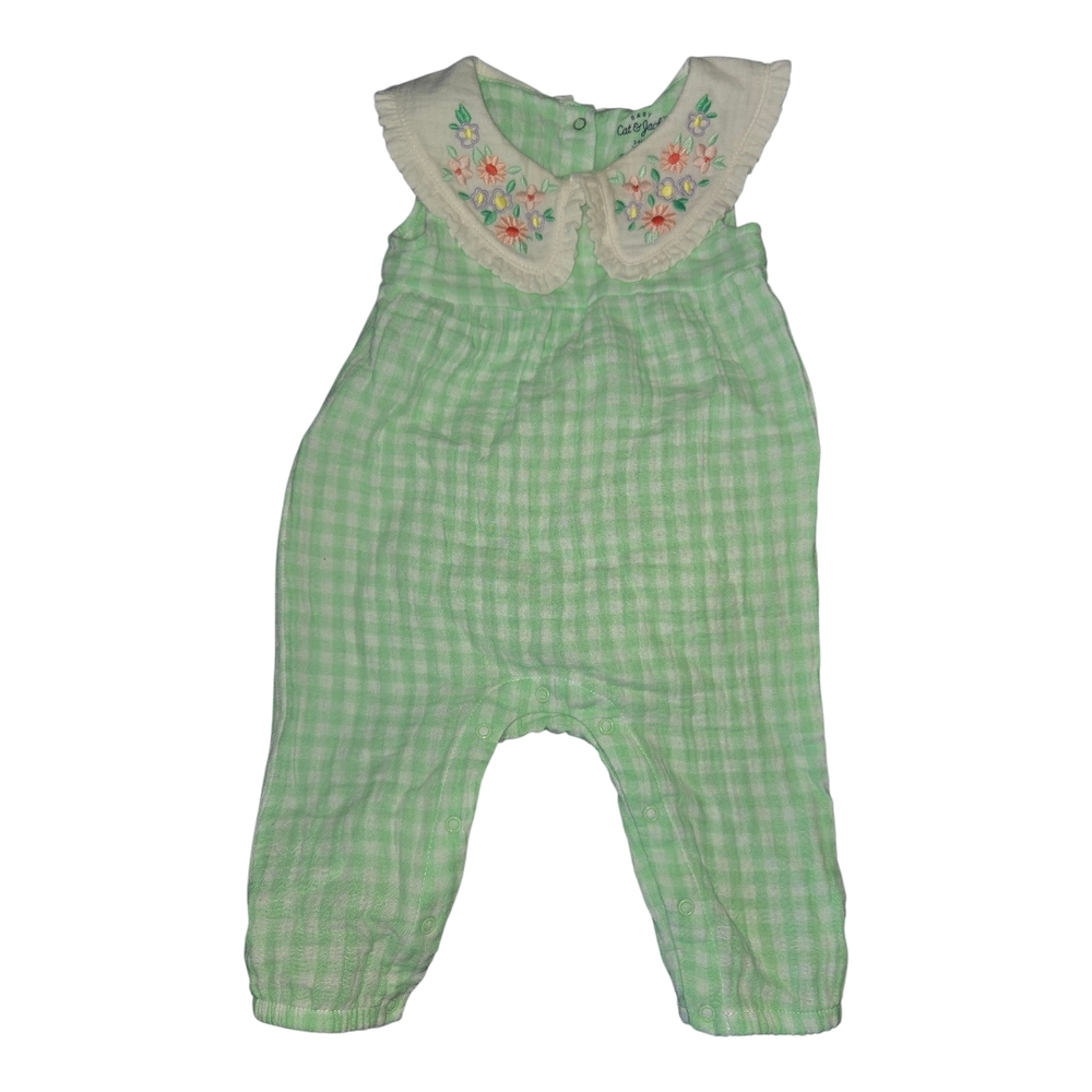 Cat & Jack Gingham/Floral Easter Spring Romper 3-6 Months